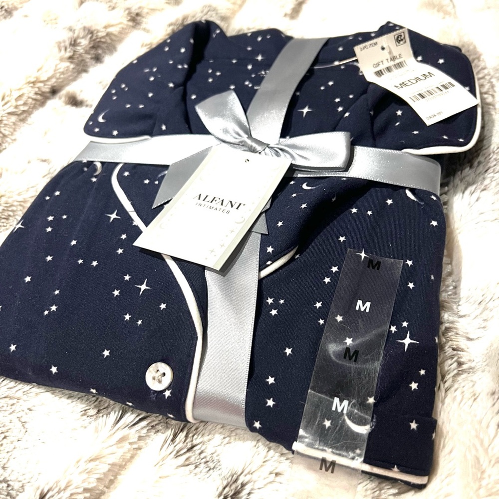 Alfani Navy and White Star Pajama Set  NWT Medium